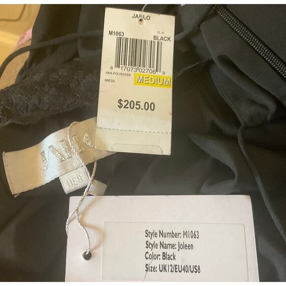 Jarlo Backless Lace and Crepe Long A-Line Evening Gown Size 8 Formal Dress - Picture 7 of 10